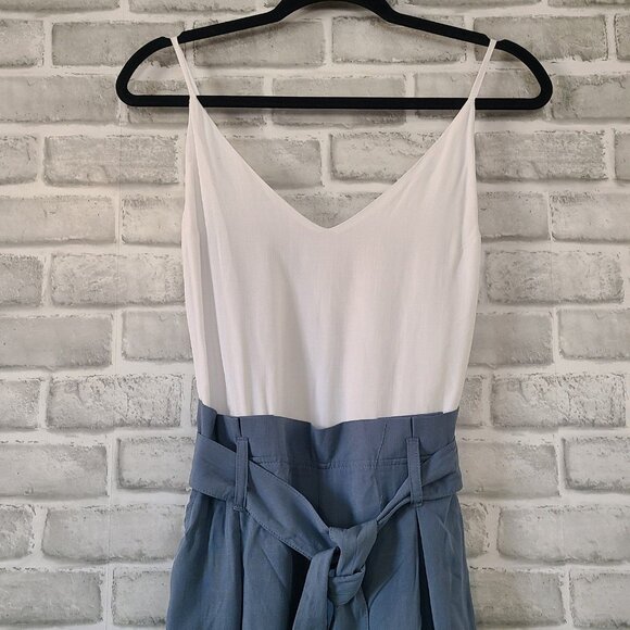Altar'd State Jumpsuit Wide Leg Blue White Sleeveless Strappy Minimal NEW Sm $85 - Picture 3 of 10